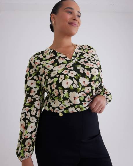 Blouse imprimée avec encolure en V