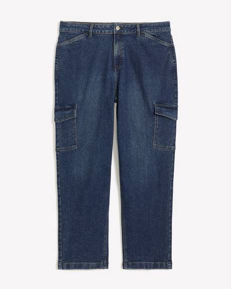 Jean cargo foncé à jambe droite, tissu responsable - d/C JEANS