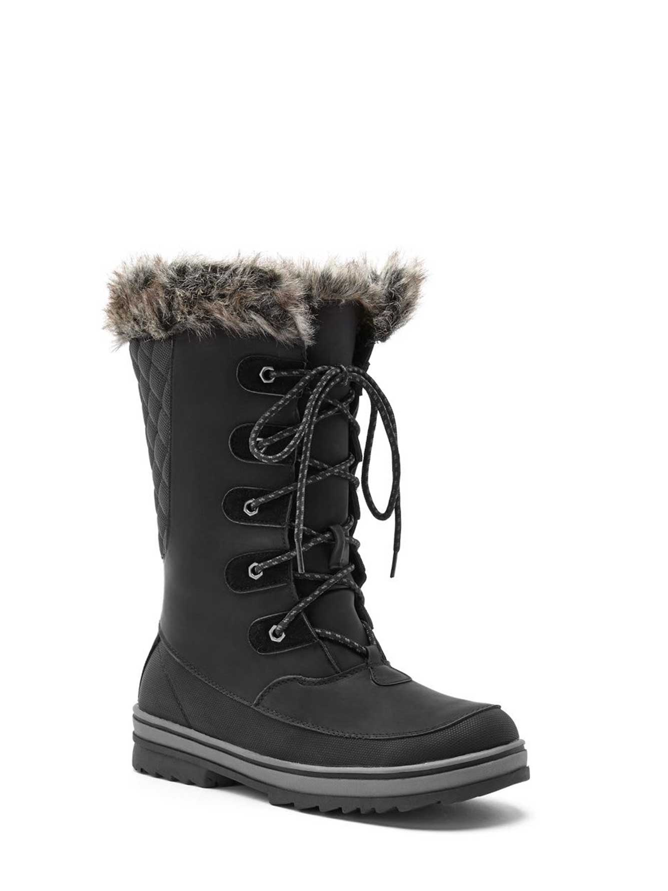 long boots with fur trim