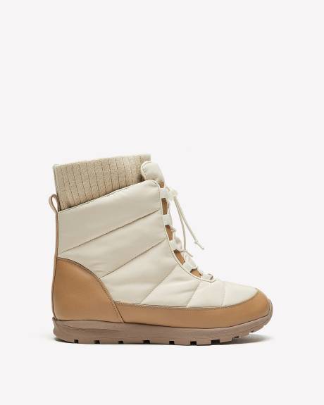 Extra Wide Width, Winter Puffer Booties with Sock Insert