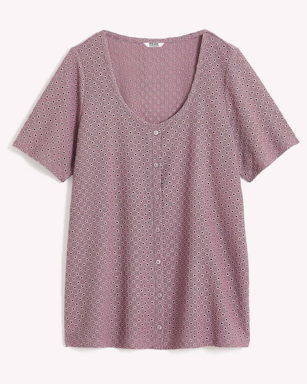 Eyelet Knit Top, ElbowSleeve Penningtons