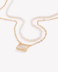Two-Layer Short Necklace with Mini Pearls