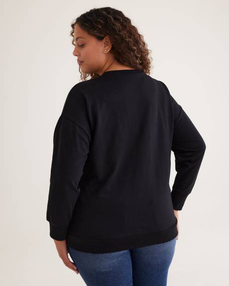 Crewneck Sweatshirt with Christmas Snoopy Print