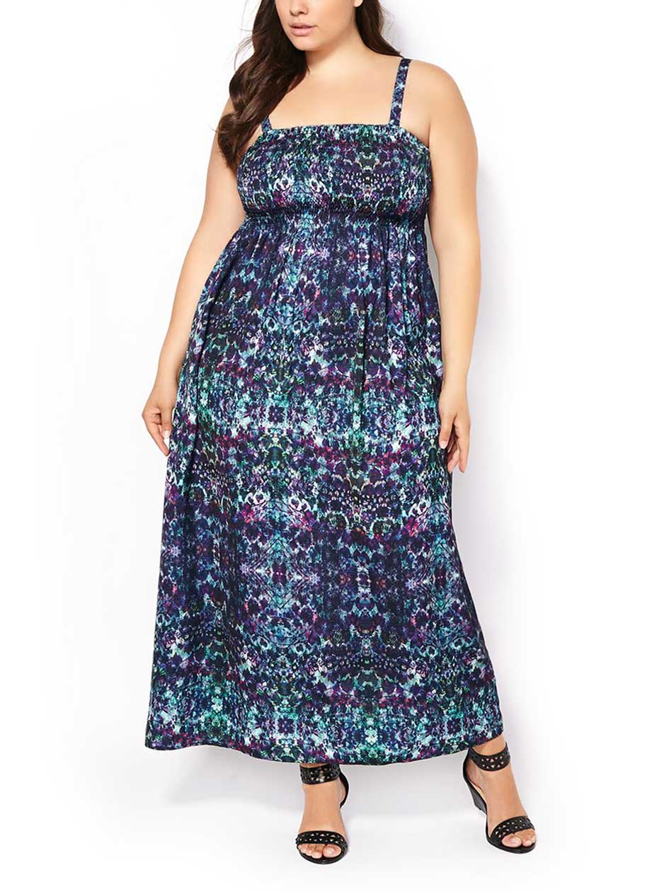 Printed Maxi Dress with Removable Straps | Penningtons