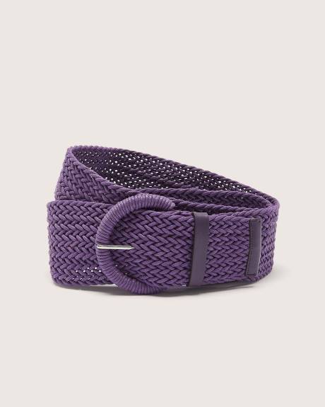 Braided Straw Belt with Self-Sovered Buckle
