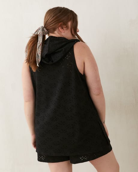 Crochet Cover-Up Swim Dress With Hood