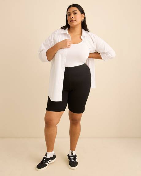 Textured Geo Bike Short With Side Slit