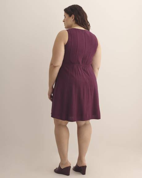 Sleeveless Fit and Flare Dress with Seam Details