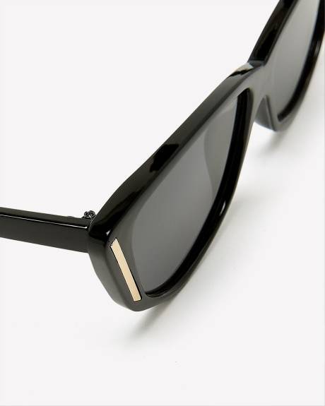 Lunettes de soleil oeil-de-chat en plastique et métal