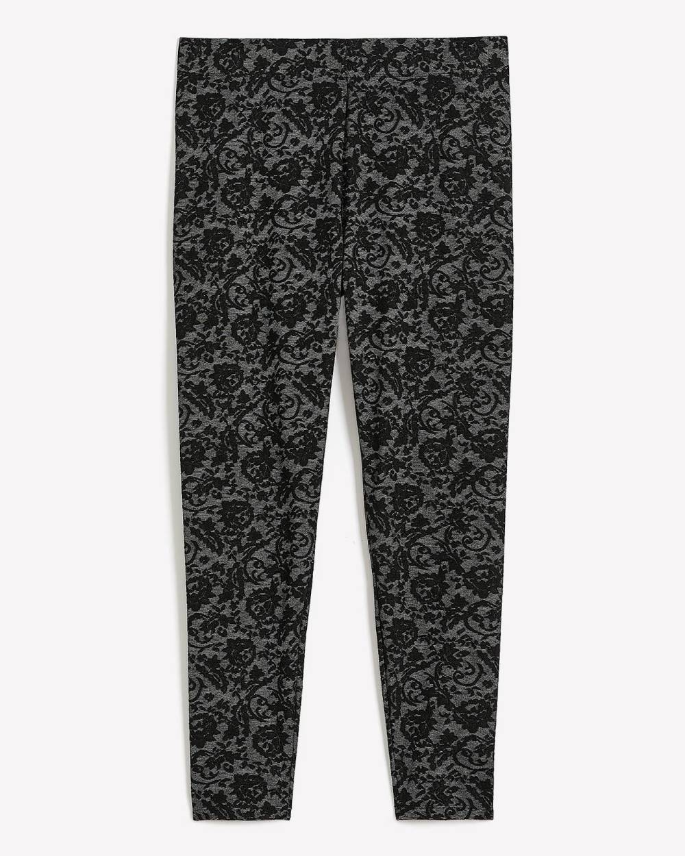 Black Textured Lace Fashion Legging Penningtons