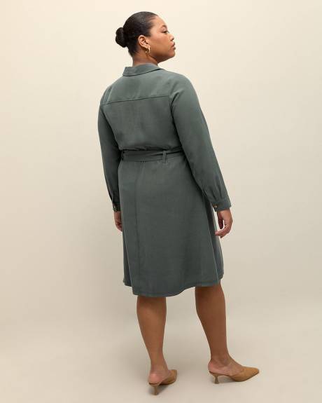 Twill Buttoned-Down Utility Dress