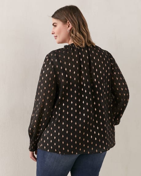 Blouse imprimé en Jacquard avec col noué - In Every Story