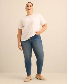 Legging en denim fonc&eacute; &agrave; taille moyenne, coupe classique - d/C JEANS