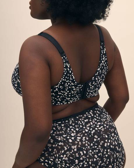 Heart-Print Underwire Plunge Bra - Déesse Collection