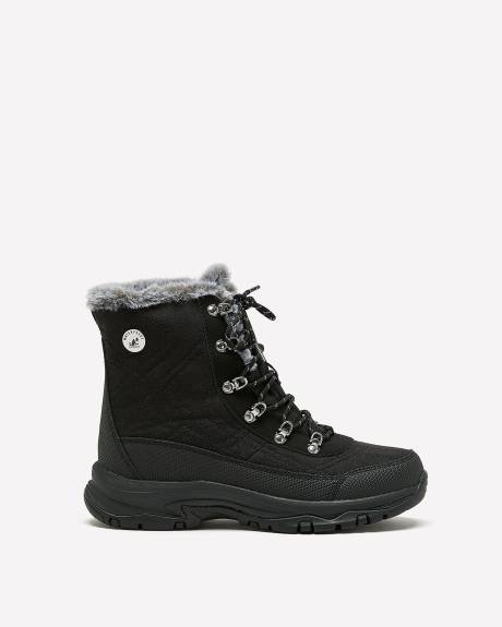 Wide Width, Lace-Up Hiking Boots with Faux Fur - Skechers