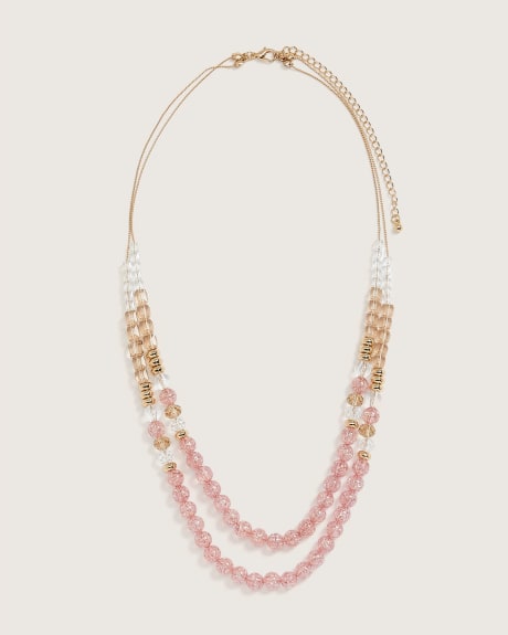 2-Layer Medium Necklace with Glass Beads