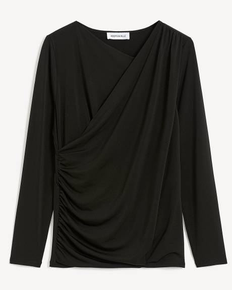 Drape-Neck Knit Top - Addition Elle