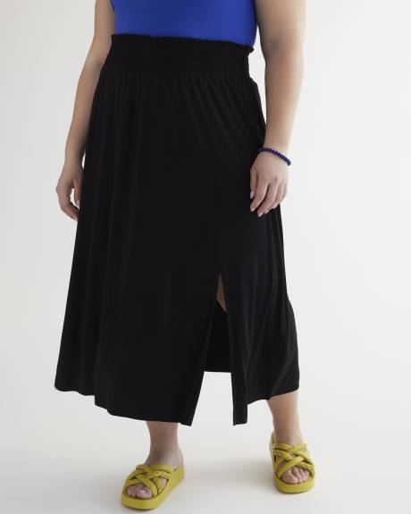 Responsible, Black Midi Knit Skirt