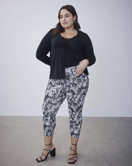 Legging capri fleuri, tissu responsable