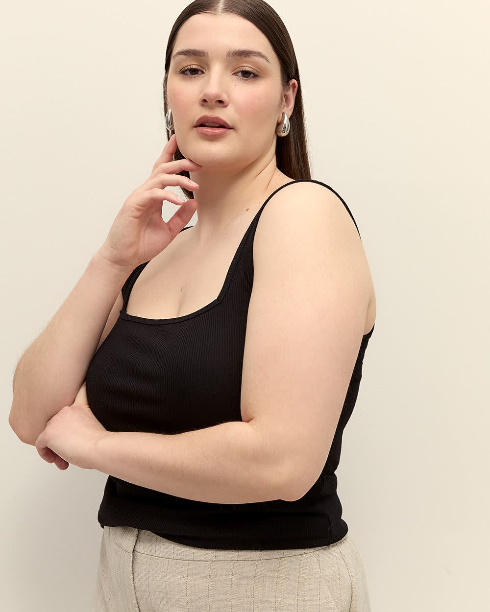 Square-Neck Ribbed Knit Tank Top - Addition Elle - PENN. Essentials