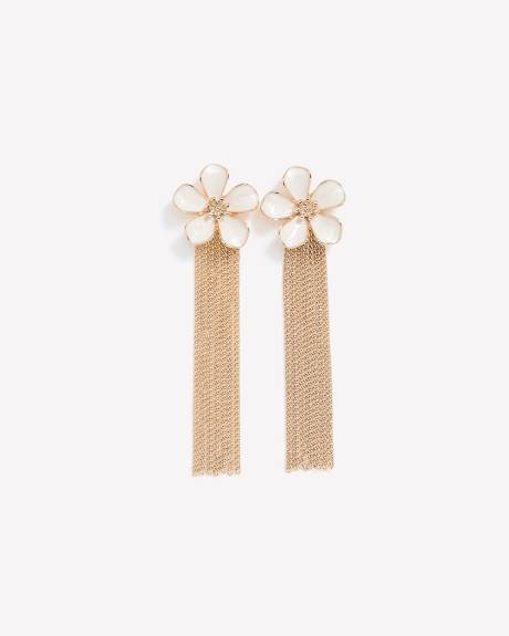 Flower Earrings with Chains