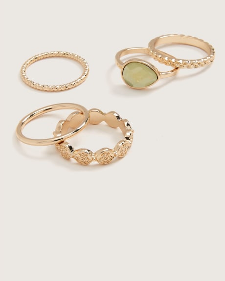 Assorted Gold Rings, Set of 5