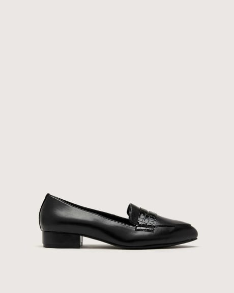 Extra Wide Width Faux-Leather Penny Loafers - Addition Elle