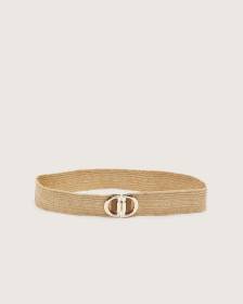 Ceinture élastique en raphia