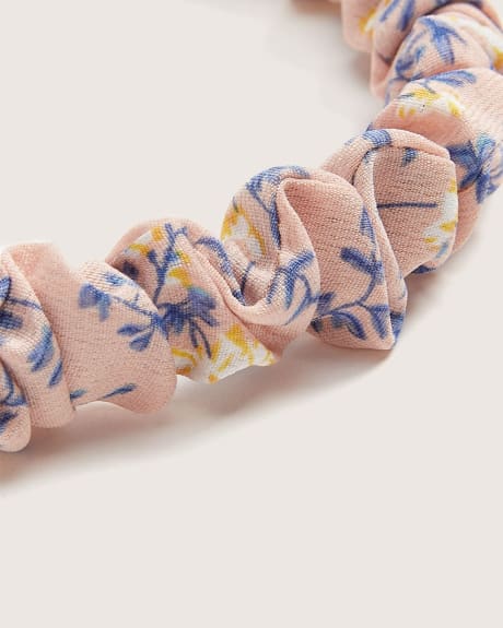 Thin Ruched Floral Headband