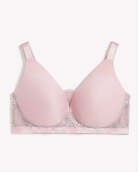 Wireless Lilac T-Shirt Bra with Lace Insert - ti Voglio