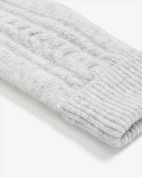 Mitaines en mailles torsadées doublées en molleton Mitaines en mailles torsadées doublées en molleton