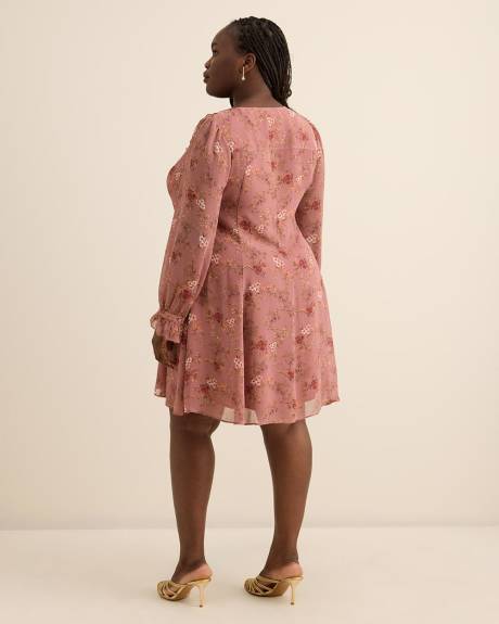 Short Floral Swing Ruffle Dress - Addition Elle