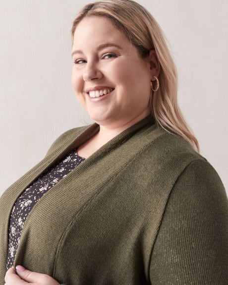 Open Cardigan With Draping Collar - In Every Story