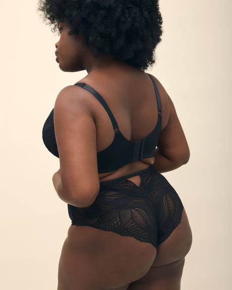 Black Cheeky Brief with Lace Back - Déesse Collection