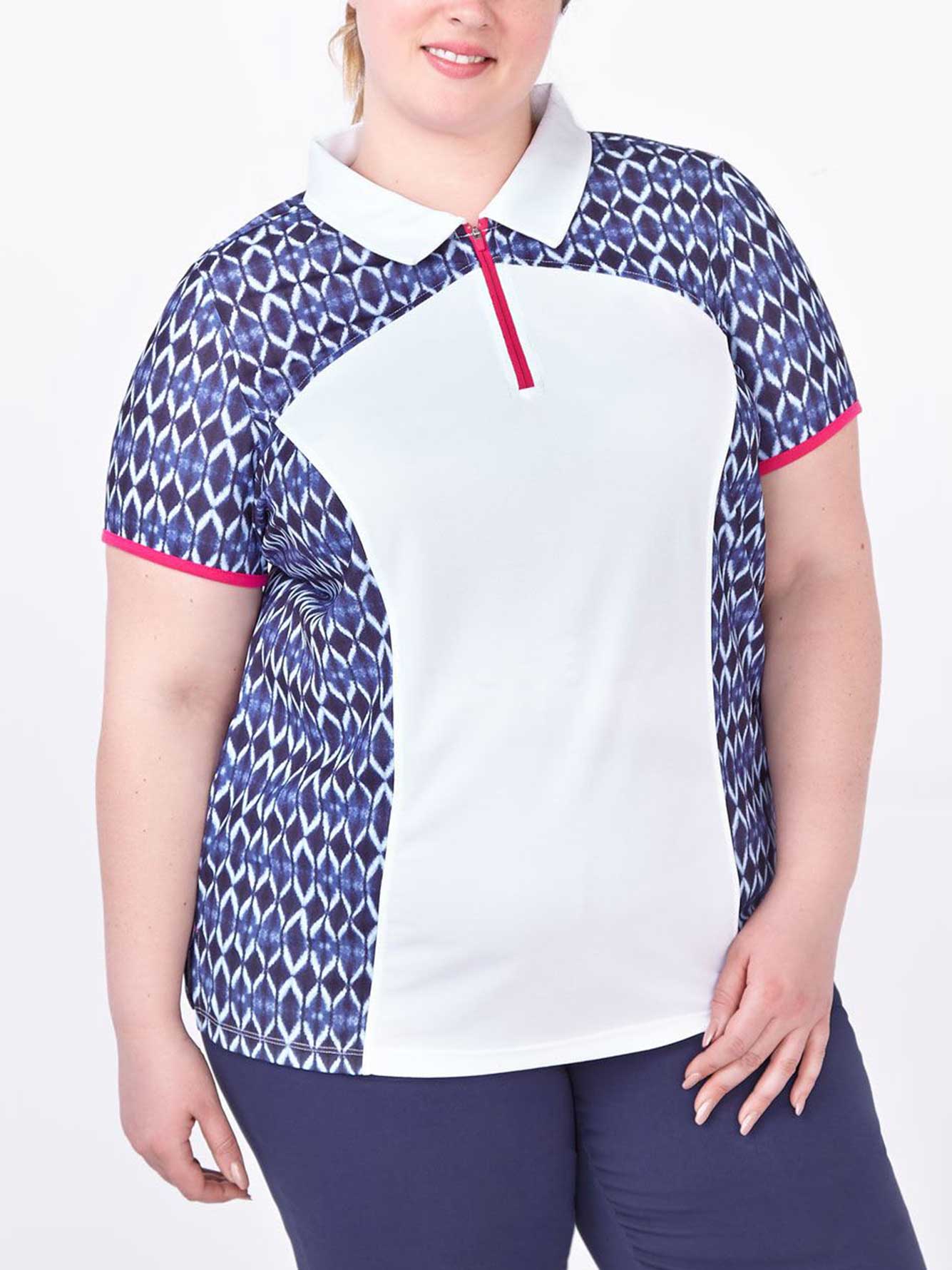 Plus-Size Printed Golf Polo Shirt 