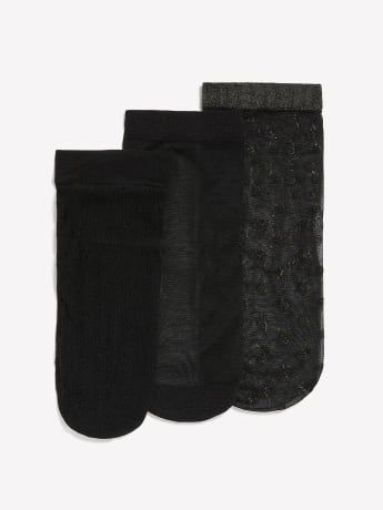 Black Nylon Socks, Set of 3