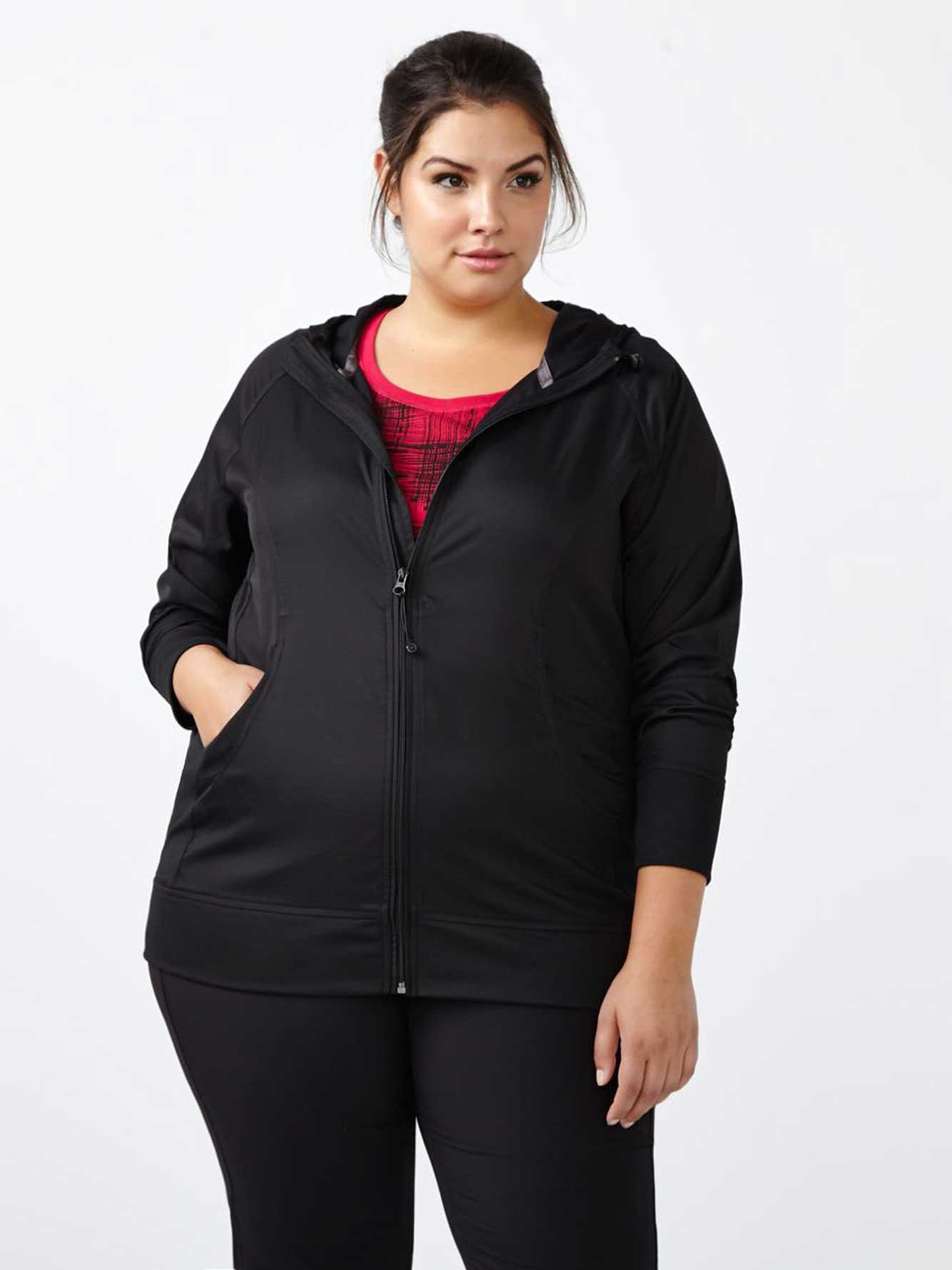 Essentials PlusSize Hooded Rain Jacket Penningtons