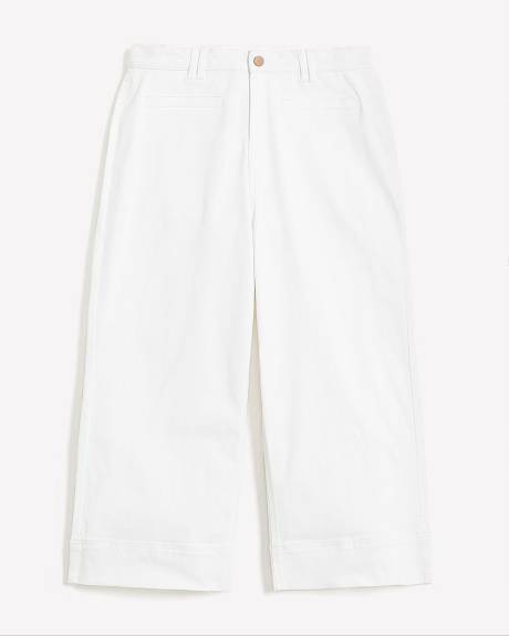 Responsible, Curvy-Fit Wide-Leg Cropped White Jeans - Addition Elle