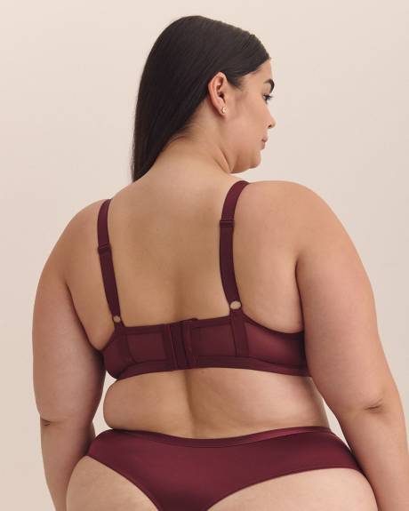 Underwire Burgundy Lace Balconette Bra - Déesse Collection
