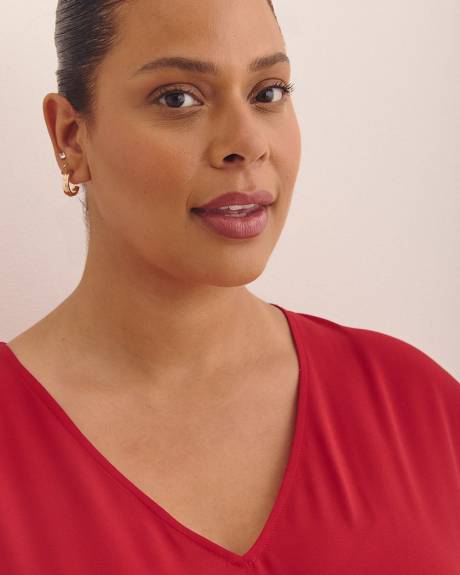 Responsible, Red V-Neck Blouse