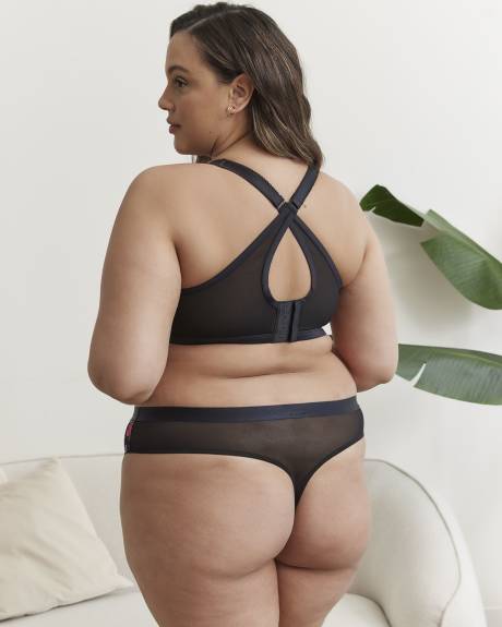 Soutien-gorge pigeonnant fleuri en microfibre, avec armatures - Déesse Collection