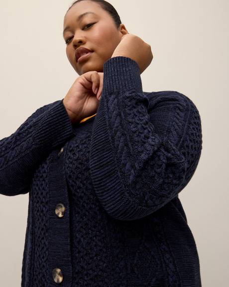 Plus size navy blue cardigan outlet