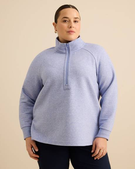 Chandail &agrave; col montant et demi-zip en tricot ottoman - Active Zone