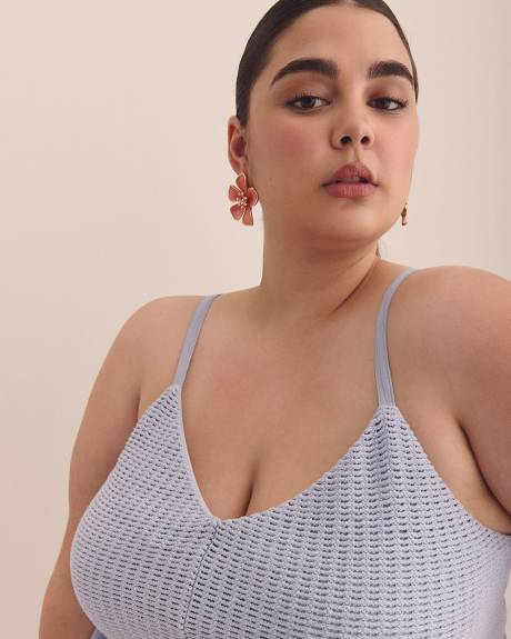 Blouse sans manches bimatière