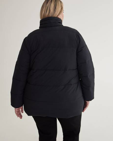 Stretch Puffer Jacket with Removable Hood