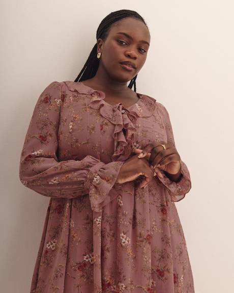 Short Floral Swing Ruffle Dress - Addition Elle