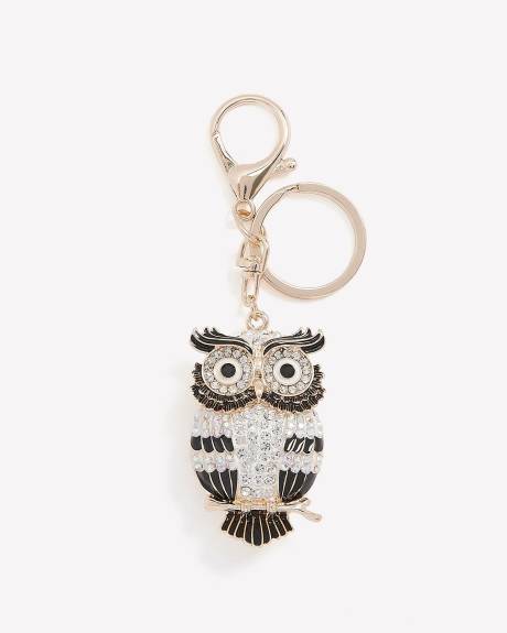 Rhinestone Owl Keychain