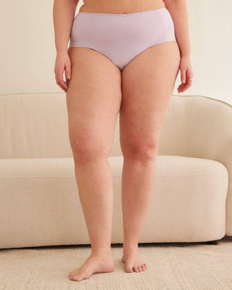 Solid Microfibre and Pointelle Brief with Bow - ti Voglio