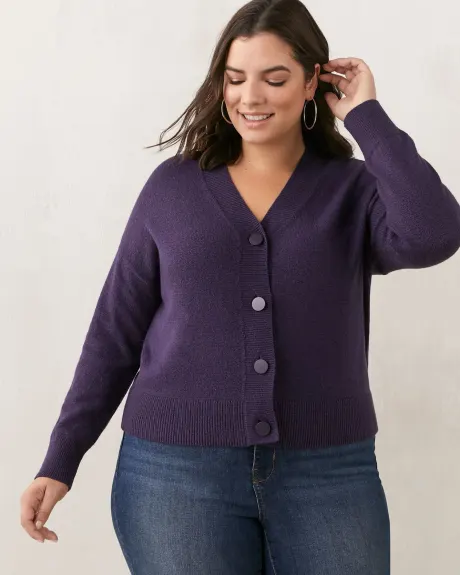 Short Pullover Cardigan With Buttons - In Every Story