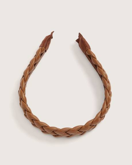 Bandeau tressé en faux cuir